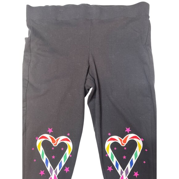 2/$30 Torrid Plus Size 2 Deep Black Leggings Rainbow Heart Print & Stars Design - Picture 6 of 14